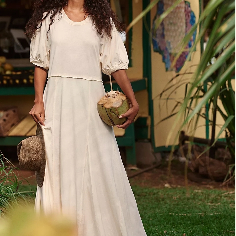 Free People Cream Maxi Dress XS